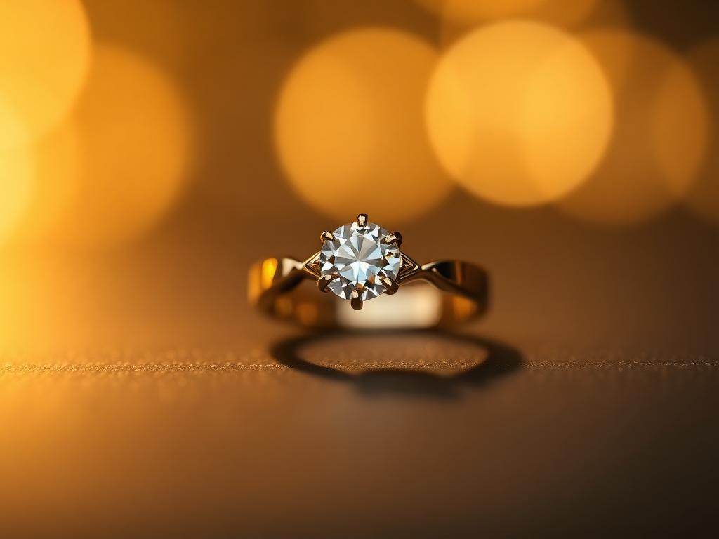 Gold diamond solitaire ring